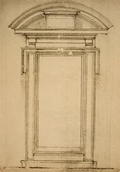 Architectonic study of a door (drawing by Michelangelo)